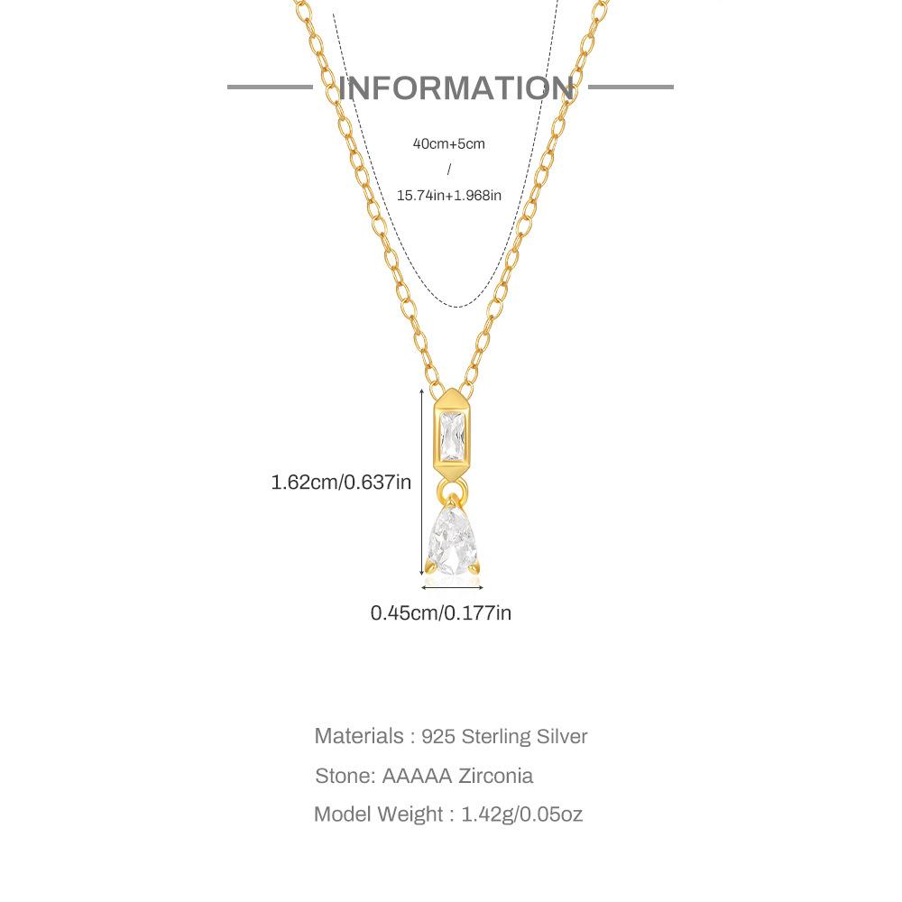 Colier Simplu Versatil S925 Argint Sterling Ciucure Picătură Diamant Hipster Doamne Claviculă