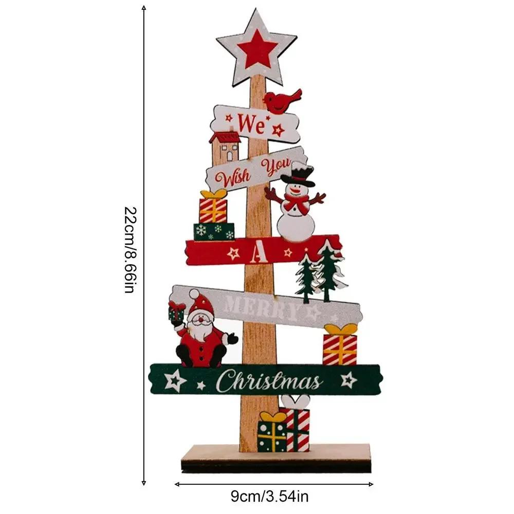 2025 New Years Party Gifts Desktop Christmas Tree Santa Claus DIY Decoration Wooden Christmas Signs Plaque Xmas Decoration