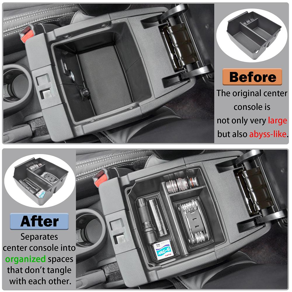 Center Console Organizer Tray for Jeep Wrangler JK/JKU 2011-2018 Rubicon Sport Sahara Accessories Armrest Storage Glove Box
