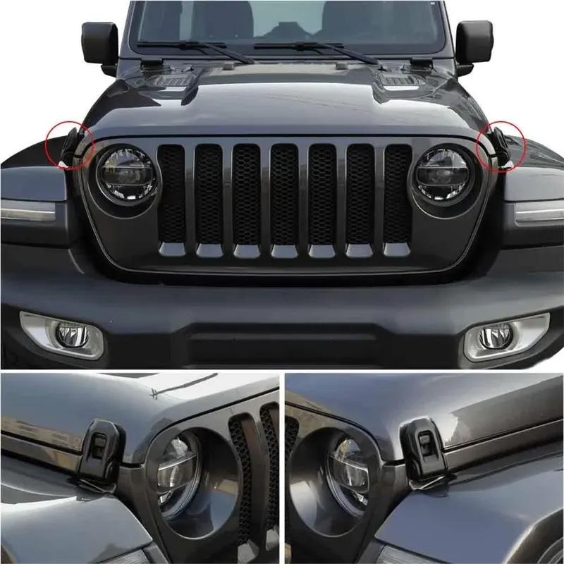 Locking Hood Latch for Jeep Wrangler JL JK 2007-2017 Black Steel Hood Catches Kit for Passenger and Driver Side Accessories