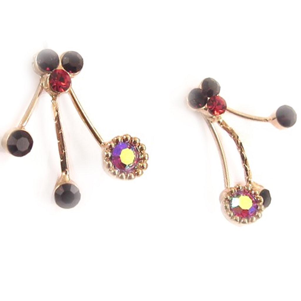 Les Trésors De Lily [D3604] - Designer Earrings 'Gerbes d'Or' Red