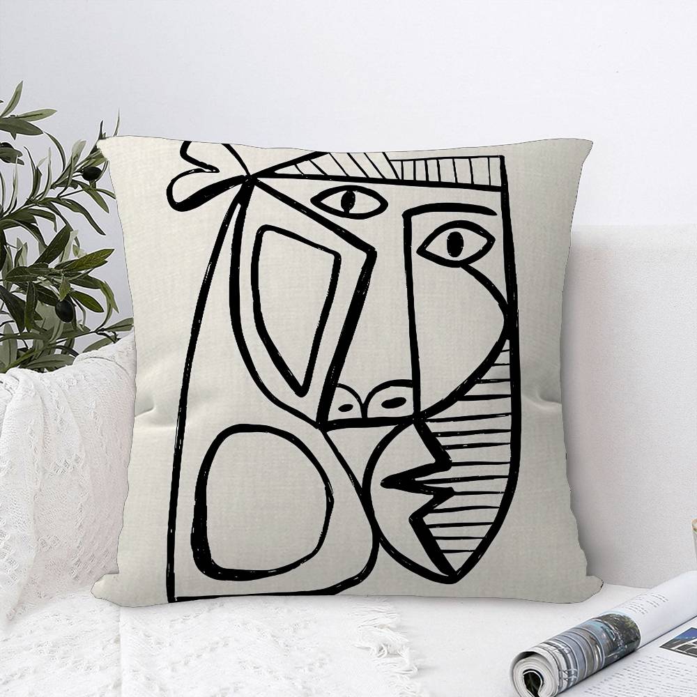 Abstract Vintage Minimalist Face Body Pillow Cushion Cover Pillowcase Living Room Sofa Home Decor Customized