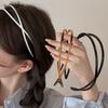 AWAYTR Neue Einfache Haarreifen Damen Weiß Acryl Doppellagiger Haarreifen Haar Bänder Haar Zubehör Glatter Kopfreifen