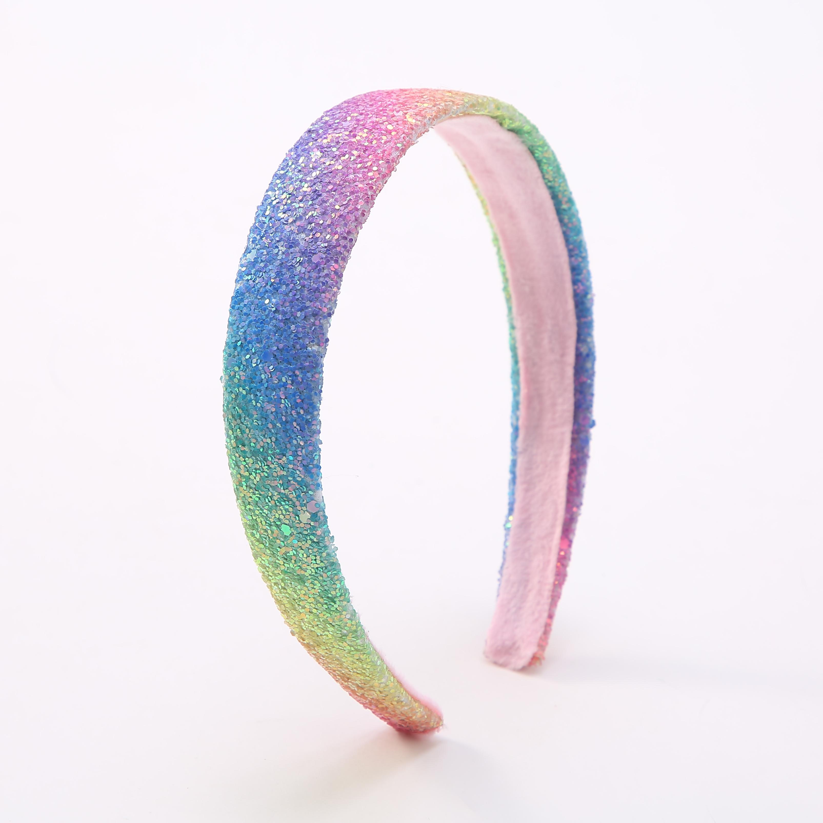 Sprankelende Glitter Hoofdbanden voor Kinderen, Sprankelende Brede Regenboog Hoofdbanden, Schattige Hoofdband voor Kinderen, Dikke Sprankelende Kinder Haarband gray