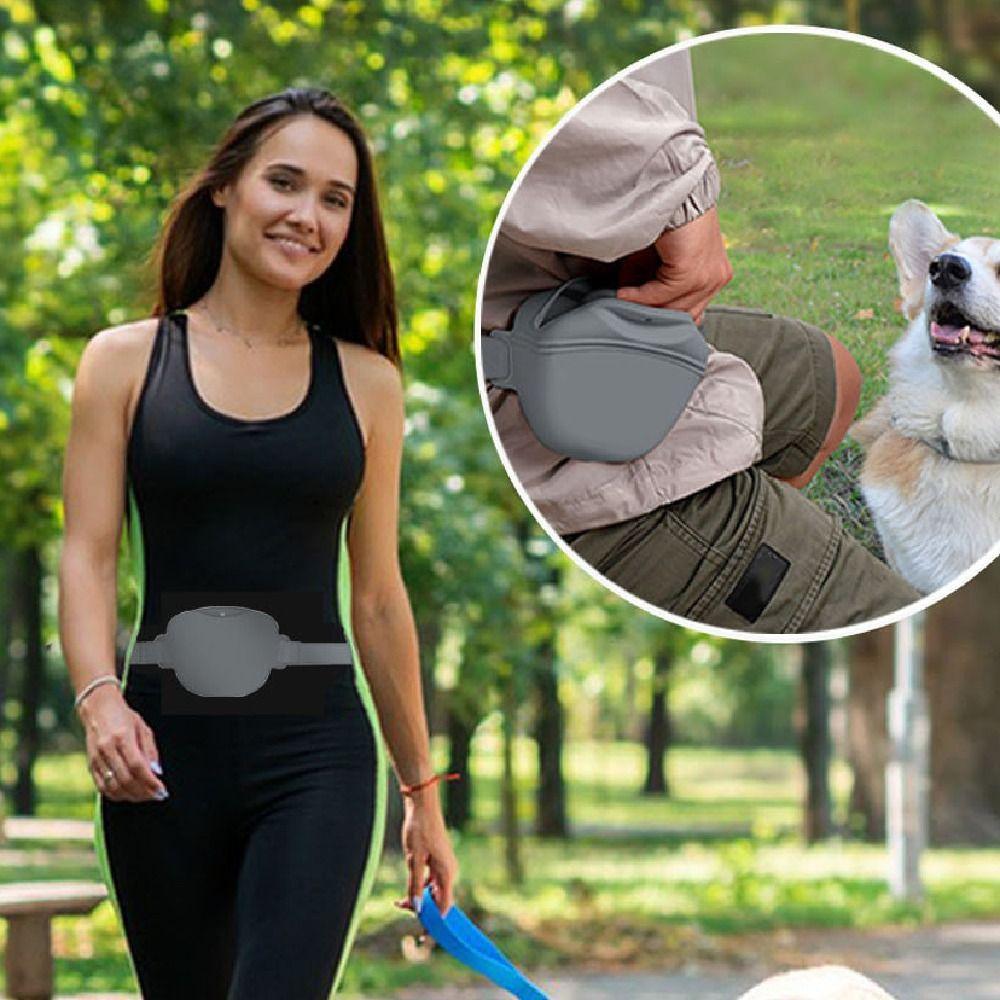 Portable Dog Treat Bag Silicone Magnetic Closure Pet Outdoor Feeder Bag Hands-Free Soft Puppy Snack Pouch Pet Walking