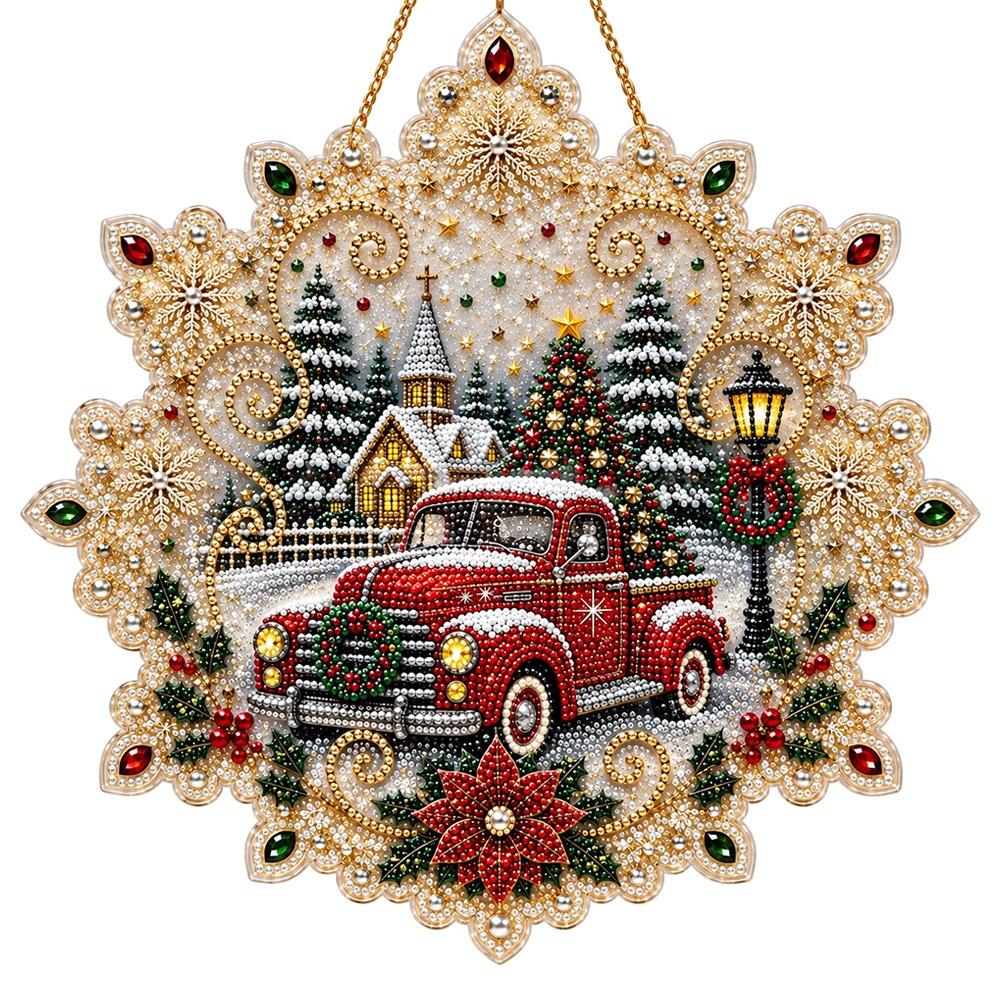 Acrylic Board Christmas Snowflake Pendant Clear Hanging Suncatcher for Adults