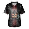Herren Kurzarm Kasack mit Halloween-Print Arbeitsuniform