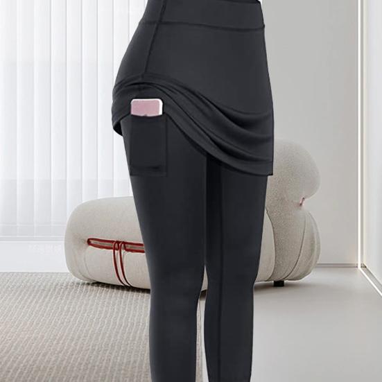 Yoga Leggings Side Pockets Elastic Waist Solid Color Women Fashion Causal Running Fitness Pants for Sports