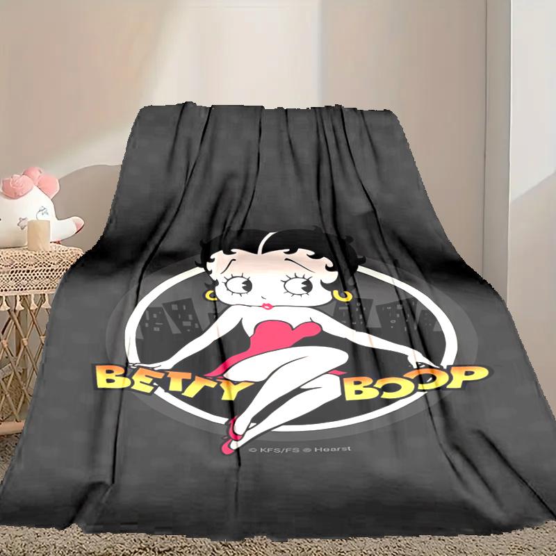 1pc Comfortable Home Print Throw Blanket, Betty Boop Blanket For Bed and Sofa Use, Special Present For Family