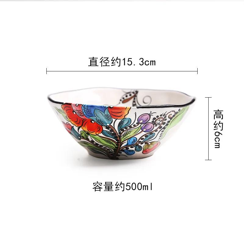 Exquisite Ceramic Plate Western Food Steak Plate Household Hand-painted Porcelain Dinner Plates Salad Bowl Kitchen Accessories