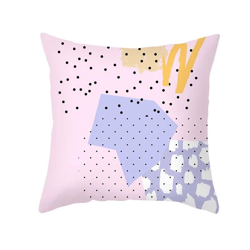 Pink Blue Abstract Decorative Pillowcase Office Living Room Car Ornaments Home Pillowcase