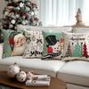 1/4Pcs Christmas Decorative Pillowcases, Snowflake Santa Claus Snowman Pattern Pillow Covers, Christmas Ball Cushion Covers