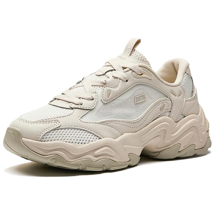 Anta Meteor VENT Comfortable Versatile Shock Absorbing Lightweight Low Top Casual Shoes Women Casual Shoes Beige 122528858-1