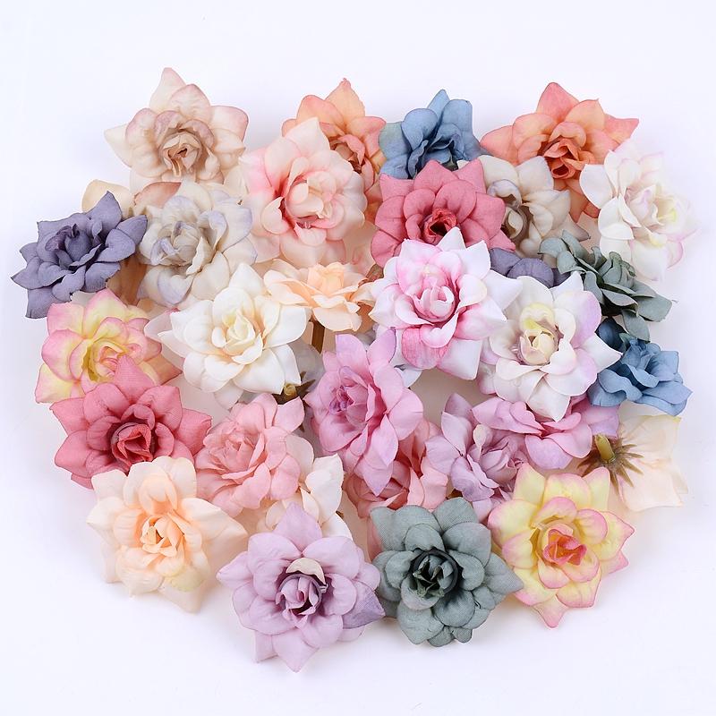 

50Pcs/lot Artificial Cherry Blossom Flower Head for Crafts Home Room Wedding Party Decoration Marriage Car Shoes Hat Supplies
