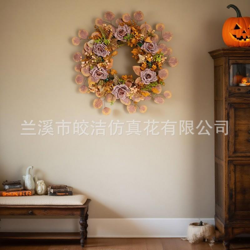 Harvest Wreath 45cm PVC Decorative Door Hanging Halloween Christmas Home Garden Party Decoration