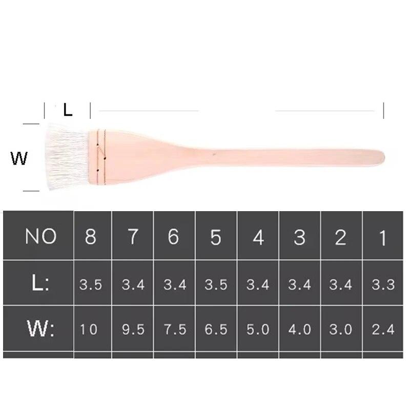 Păr de lână de 1-8 inci Perie cu lățime mare Pensule pentru vopsea pentru suprafață mare 9 buc. Set blană moale pentru pictură acrilică acuarelă Aprovizionare pentru artist
