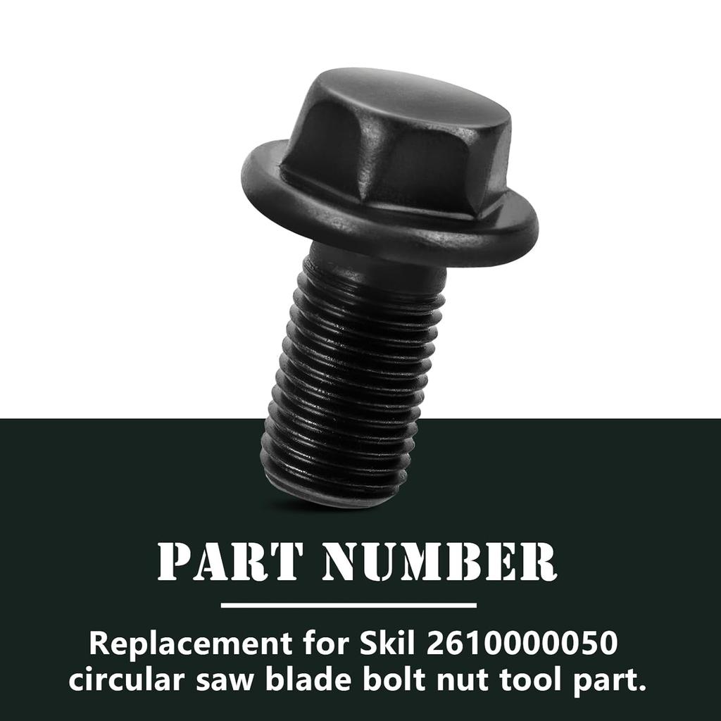 2610000050 Blade Nut Bolt, Circular Saw Replacement for Skil Blade Bolt HD77, HD77-72, HD77M, SHD77, Bosch 1677M, 1677MDT, 1677C-100 Reverse Threaded