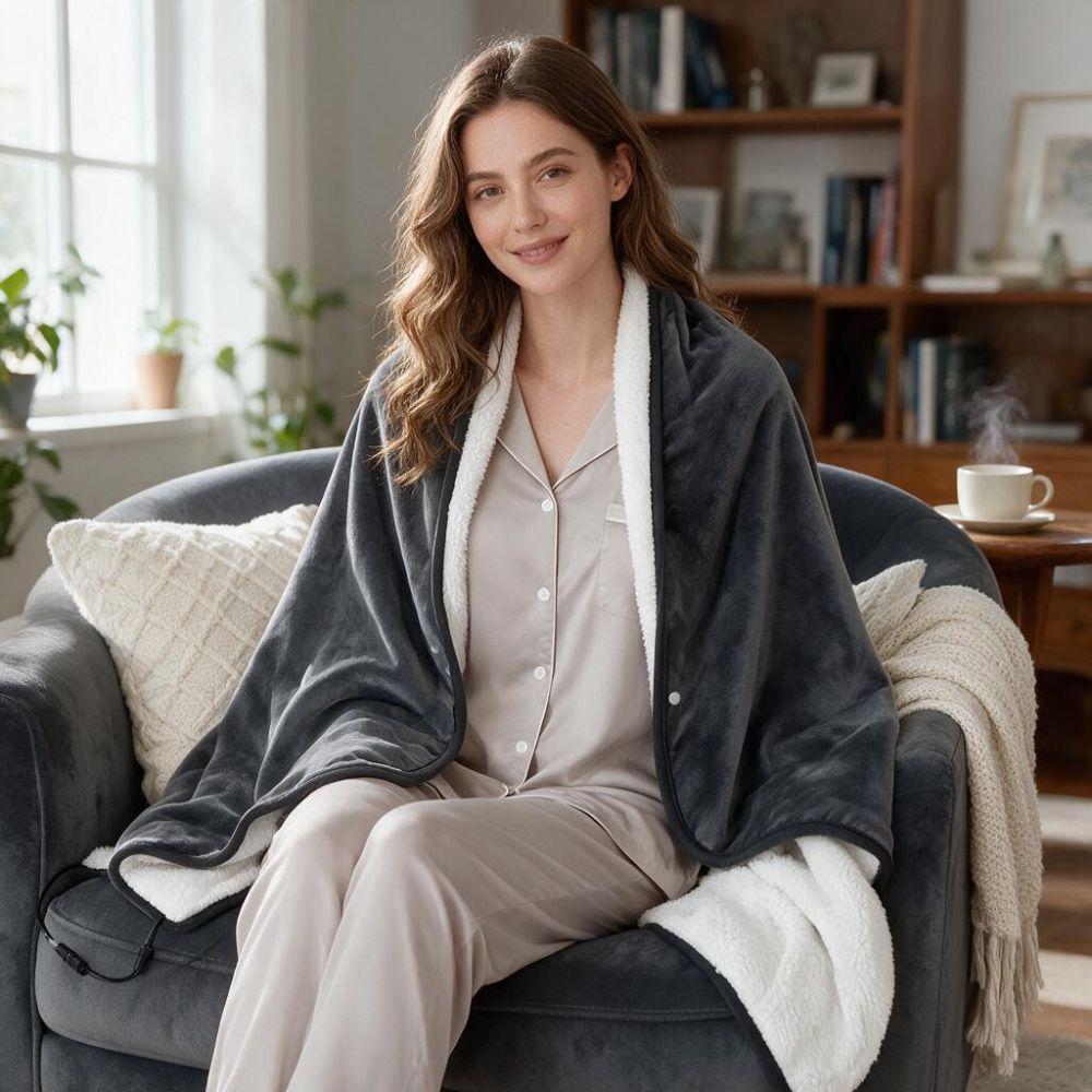 Wearable USB Electric Heated Blanket 3 Heated Level Electric Blanket Portable Heating Shawl Office