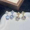 New Light Luxury Fashion Heart Stud Earrings Women's Fashion Versatile Ring Simple Earrings Earrings Earrings Ear Jewelry