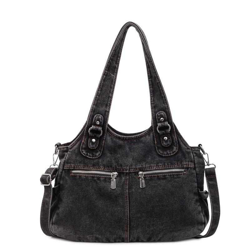 Vintage Denim Tote Bag Women Shoulder Bag Handbag