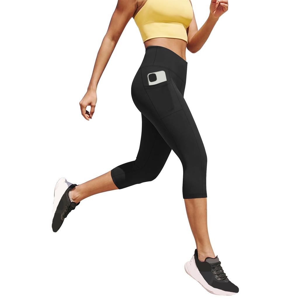 Damen Yogahose High Waist Capri Leggings Sommer Lässig Fitnessbekleidung Modische Hose