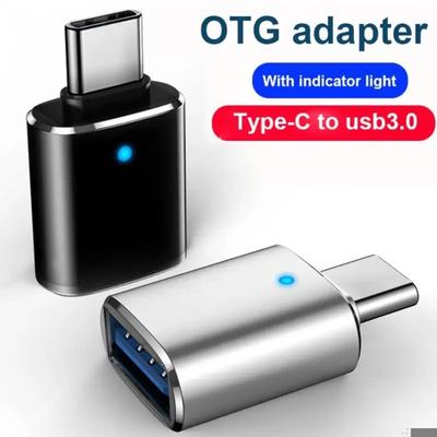 USB 3.0 To Type C Adapter LED OTG To USB C USB-A To Micro USB Type-C Female Connector For HUAWEI Samsung Xiaomi POCO Adapters