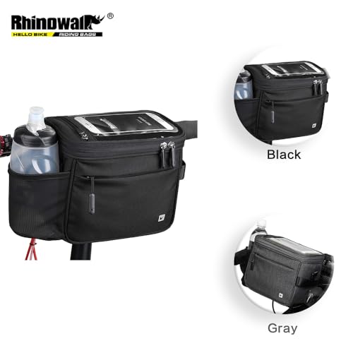 Rhinowalk Bicycle Waterproof Front Bag, Handlebar Bag, Frame Bag, and Side Bag, Gray