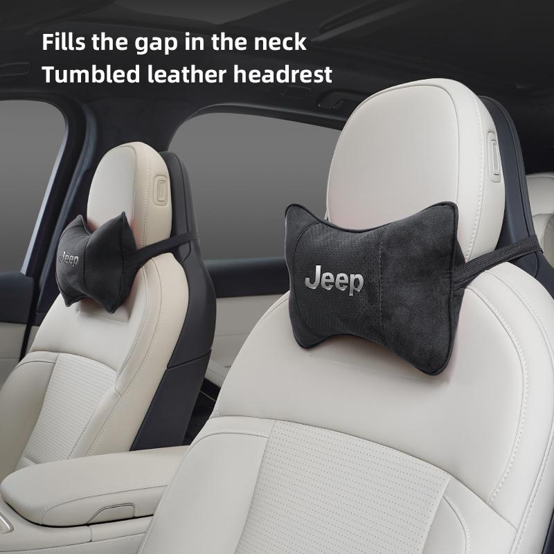 Car Headrest Memory Foam Neck Pillow Auto Accessories For Jeep Wrangler Grand Cherokee Compass Wagoneer Gladiator Avenger Willys AKT1