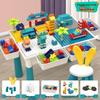 Large Particle Multifunctional Building Blocks Table for Early Education Games