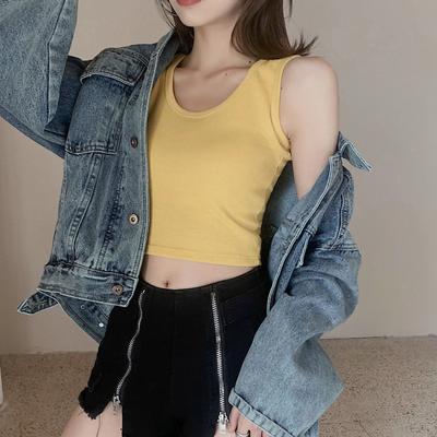 Women's Summer T-shirt Knitted Short Short Thread Vest Female Summer Base Sexy Top Small