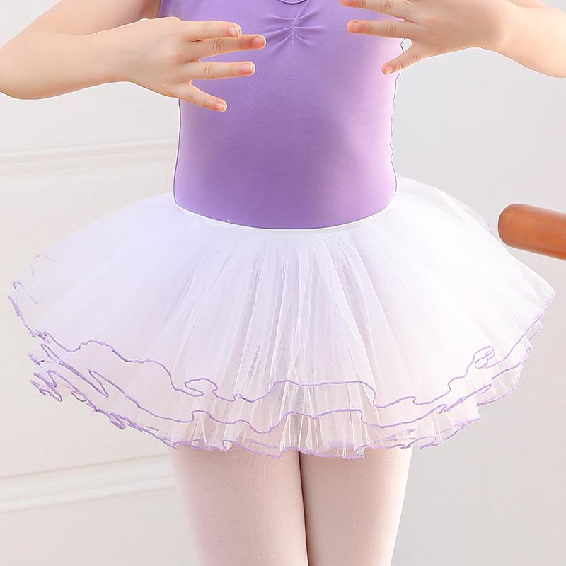 

Белая детская четырехслойная тюлевая юбка-пачка для балета S (Height 100-125cm)