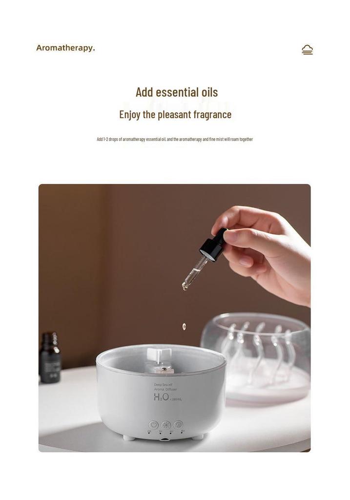 Kwallen Aroma Diffuser & Luchtbevochtiger - Etherische Olie Spray Lamp voor Slaapkamer Sfeer