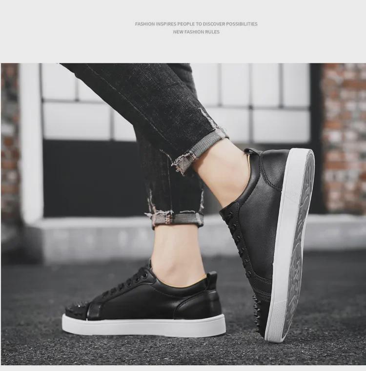 Men's 2025 Spring Trend Rivet Sneakers - Stylish, Niche, Low-Top Design.