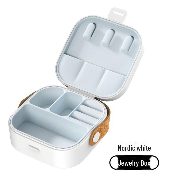 Mini caixa portátil para guardar joias: Colar multifuncional, brinco, anel, suporte para pulseira - presente perfeito para crianças