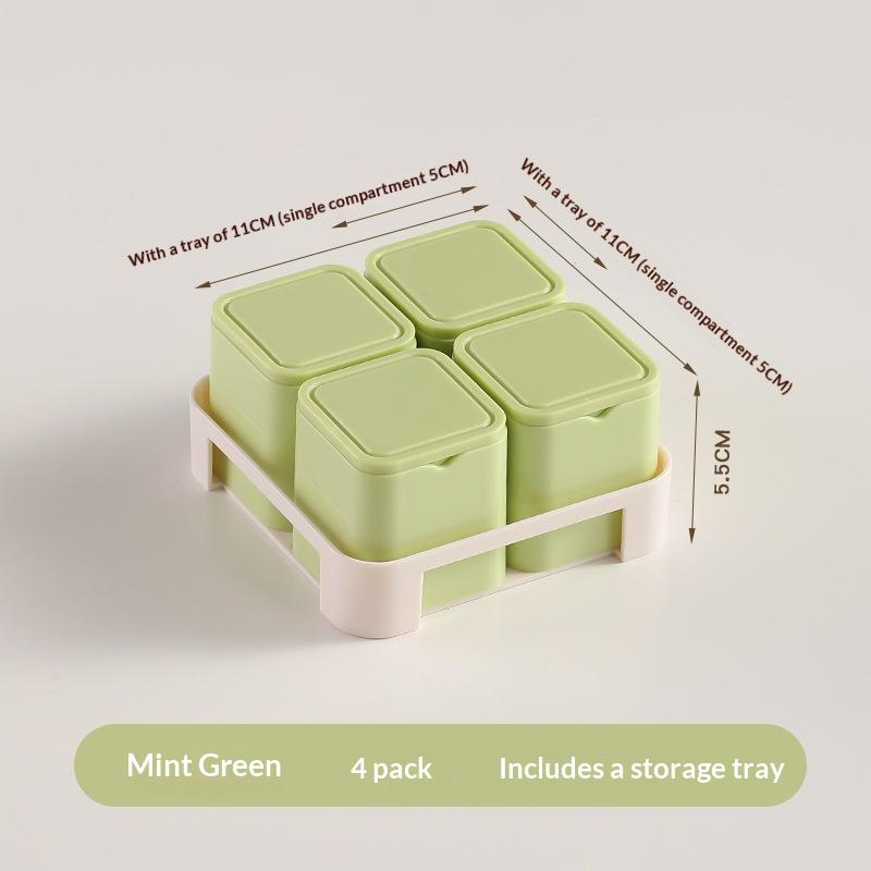 Food Grade Baby Food Storage Containers 4 Grids with Lids Tray Design for Baby Homemade Food Freezing Use