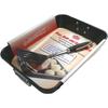 Gratin Dish - GSW - 40 X 28 X 7 Cm - Solid Steel - Non-stick - Foldable Stainless Steel Handles - With Spatula - Black