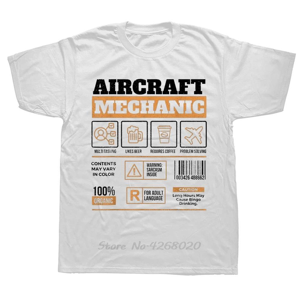 Airplane Maintenance Aircraft Mechanic Aviation Technician Tshirt Summer Cotton Tshirt Fashion Mens Clothing Fitness T Shirt S