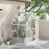 6 X 6ft Walk-In Greenhouse, Polycarbonate Greenhouse with Sliding Door, Window, Aluminium Frame, Foundation, Silver