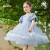 Disney Girls Elsa Princess Sequin Puff Sleeve Dress