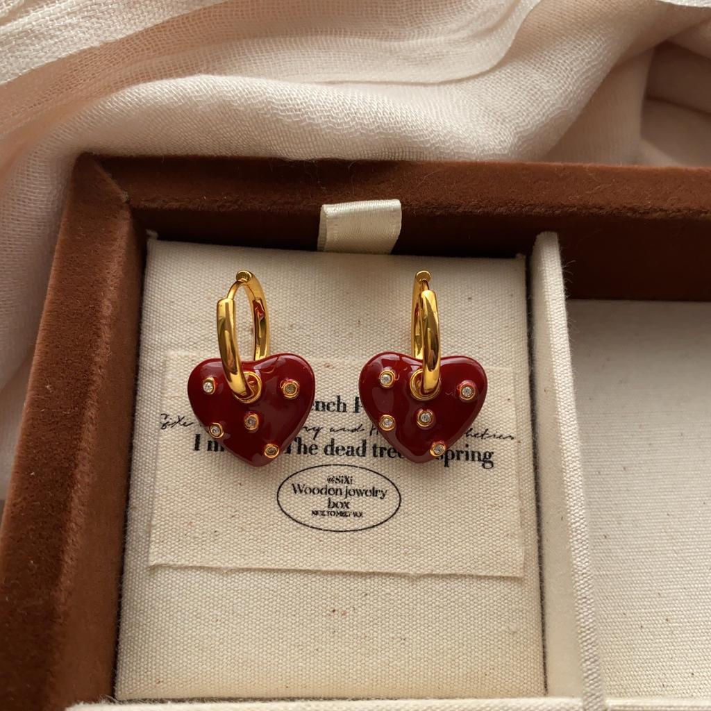 Irregular Ring Enamel Stud Earrings, Natural Light Luxury, High Sense, Fashionable Elegance and Luxury, New Autumn and Winter Earrings