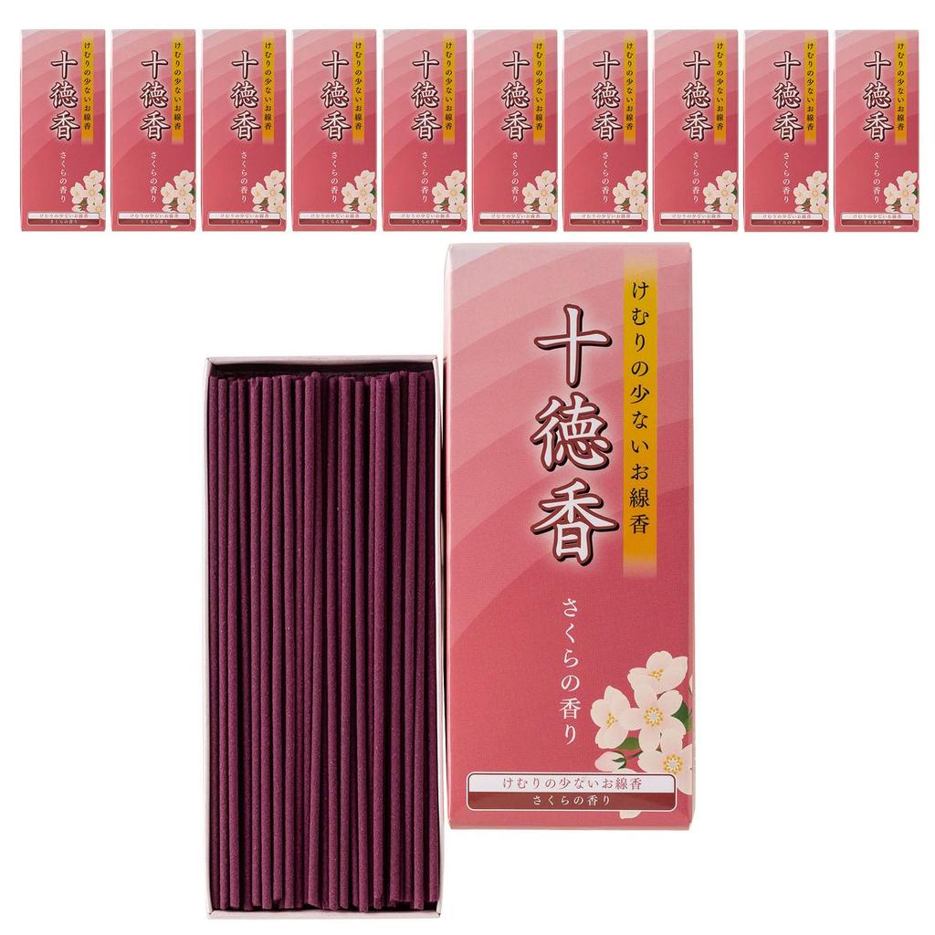 Cherry Blossom Scented Ten-Way Incense Sticks (Set of 10) for Offerings and Buddhist Altars