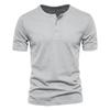 Men’s Summer Quick-Dry Mesh Henry-Neck T-Shirt – Casual Plain Short-Sleeved