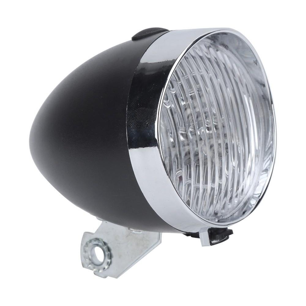 3 LED Retro Bike Headlamp Black and Silver Cycling Lighting Accessory Bike Headlight  Bike Lighting