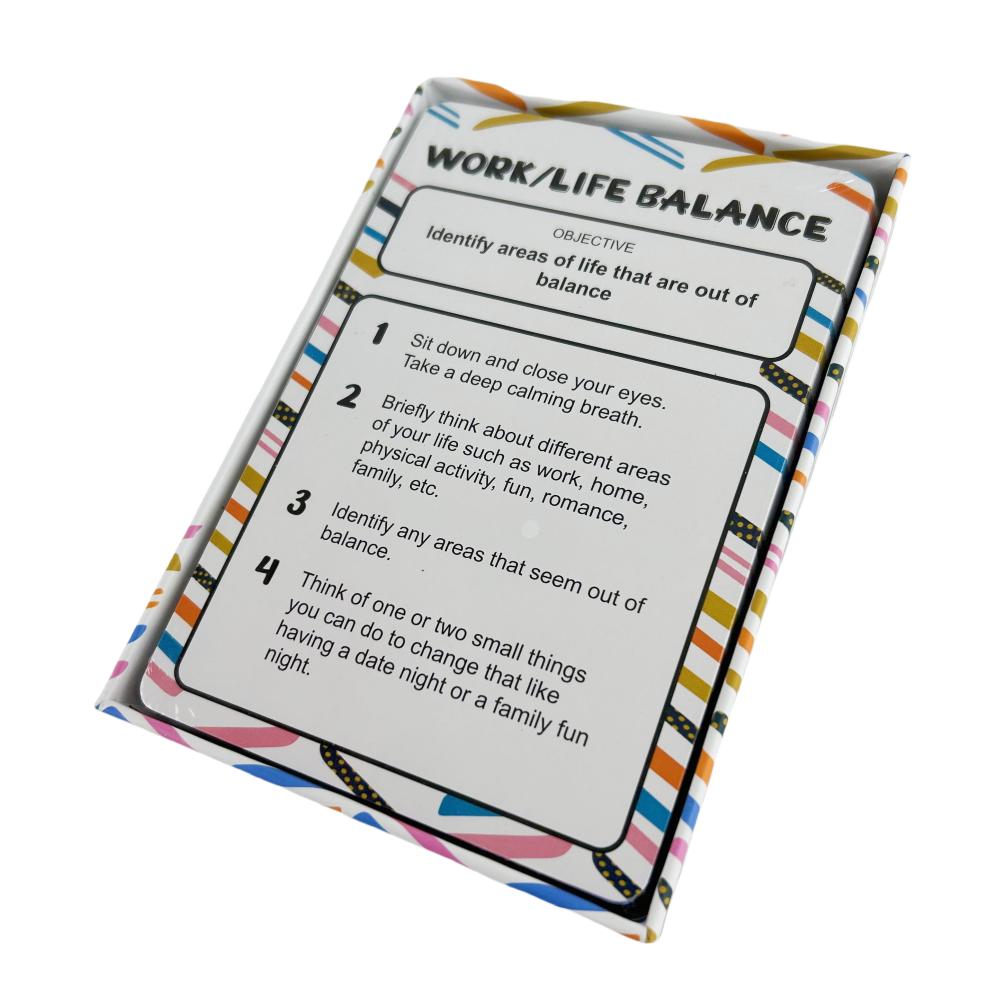 52 Stress Less & Self Care Cards Game Mindfulness Meditation Exercises Anxiety Relief Relaxation