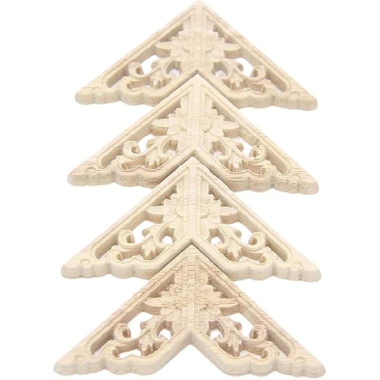 

Деревянная резная накладка-аппликация Неокрашенная Рама Декор для двери Европейский стиль Мебельная аппликация для двери Шкаф Гардероб Декор для домашней мебели Ремесла (пак 3.1x3.1 Inch