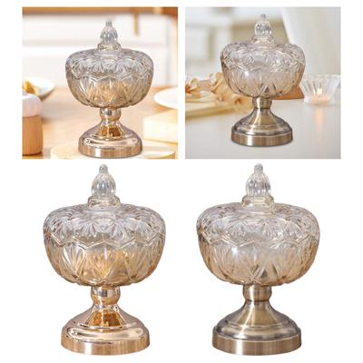 Glass Storage Jar Dessert Display Container with Lid Candy Bowl for Coffee Dining Table Celebration Wedding Biscuit Sugar