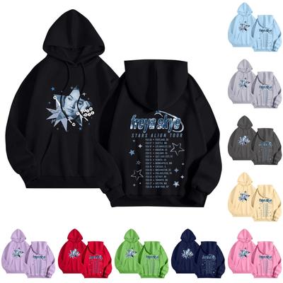 Modna Unisex Lekka Bluza Pulower z Długim Rękawem i Kieszeniami z Nadrukiem