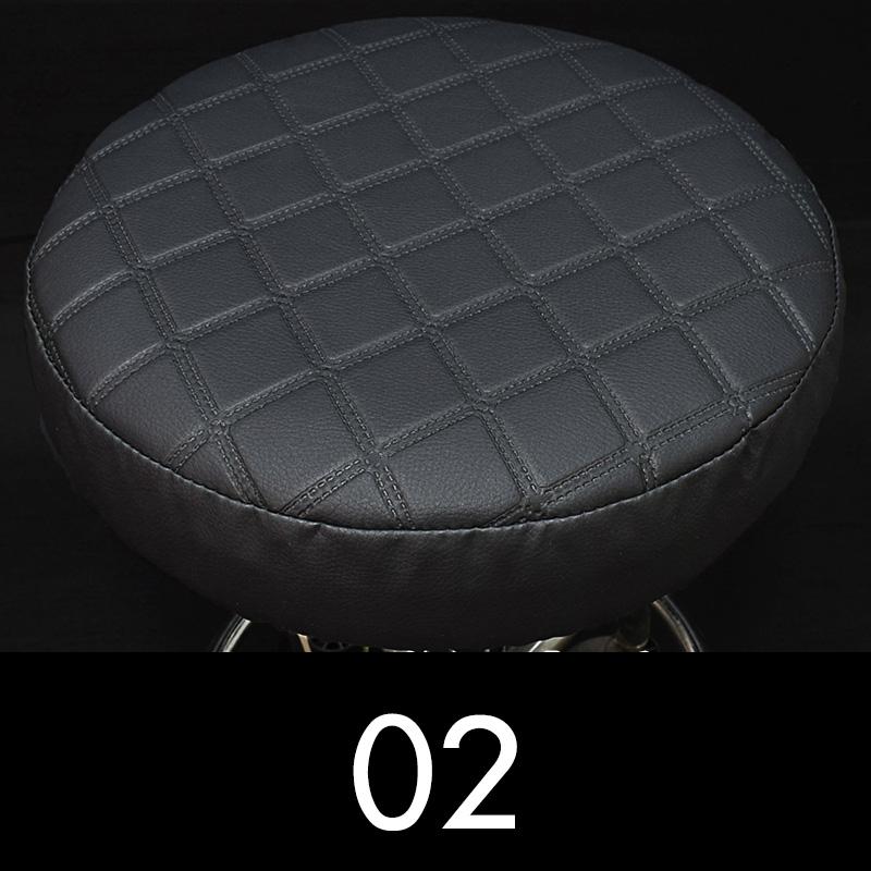 Round Chair Protector Thicken PU Leather Elastic Bar Stool Chair Cover Waterproof Stool Slipcover Small Round Seat Cushion Cover