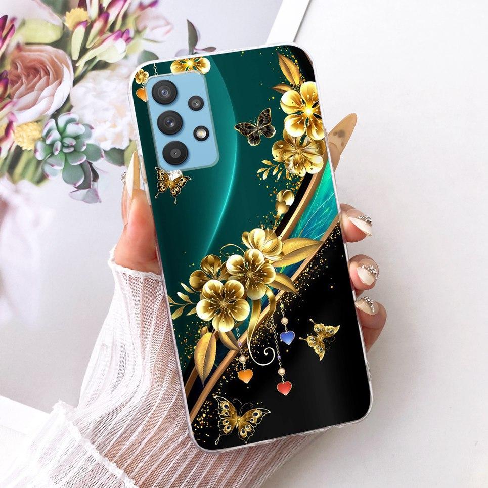 Cartoon Katze Drache Tiere Malerei Hülle für Samsung Galaxy A32 A33 5G 4G Rückseite Transparent Weiches TPU Silikon Handyhülle