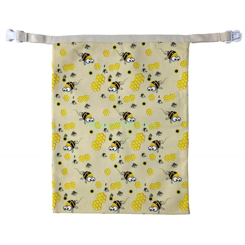 24TE Sustainable Wrap Bees Wax Bread Storage Bag with Elastic Bands and Carabiner